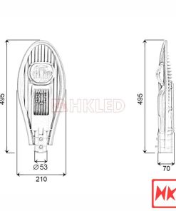 Đèn đường LED hình quạt 50W - Thương hiệu HKLED